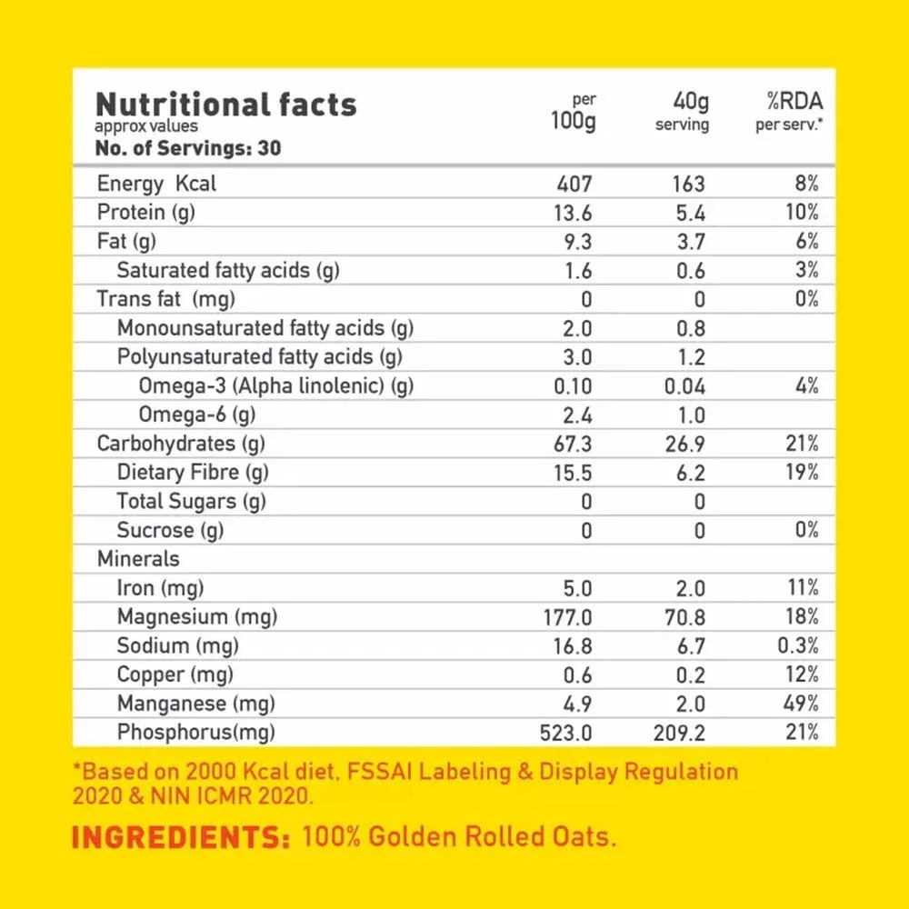 Yogabar 100% Rolled Oats