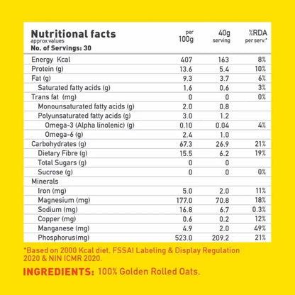 Yogabar 100% Rolled Oats