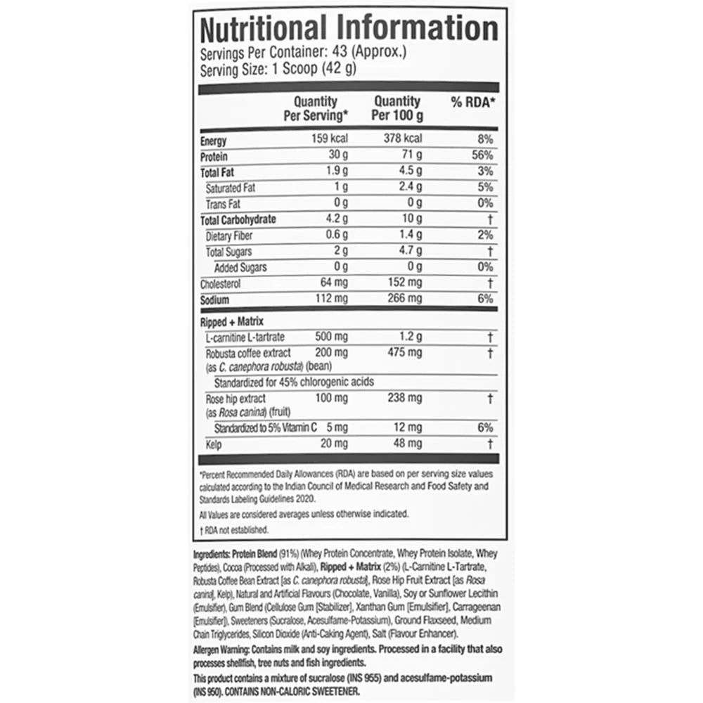 Muscletech Nitrotech Ripped Whey Protein