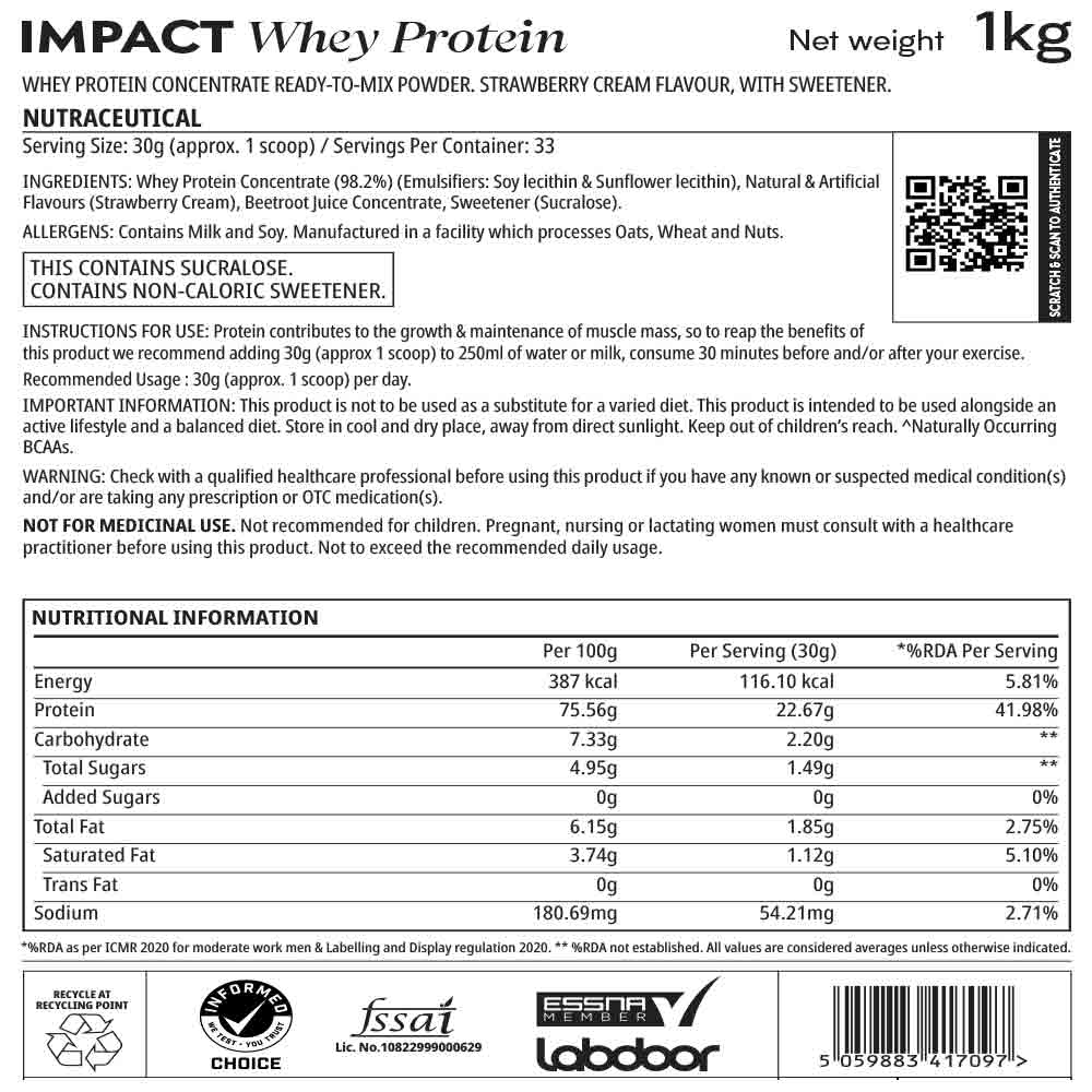 MyProtein Impact Whey Protein Concentrate Powder